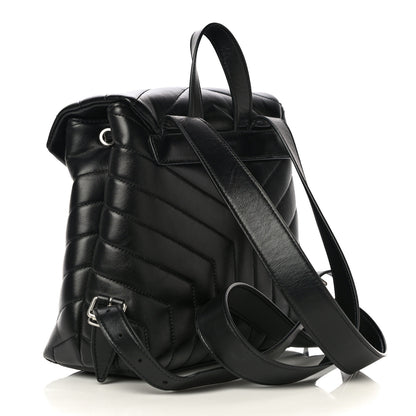 Saint Laurent Calfskin Y Quilted Monogram Small Loulou Backpack Black 3 of 13
