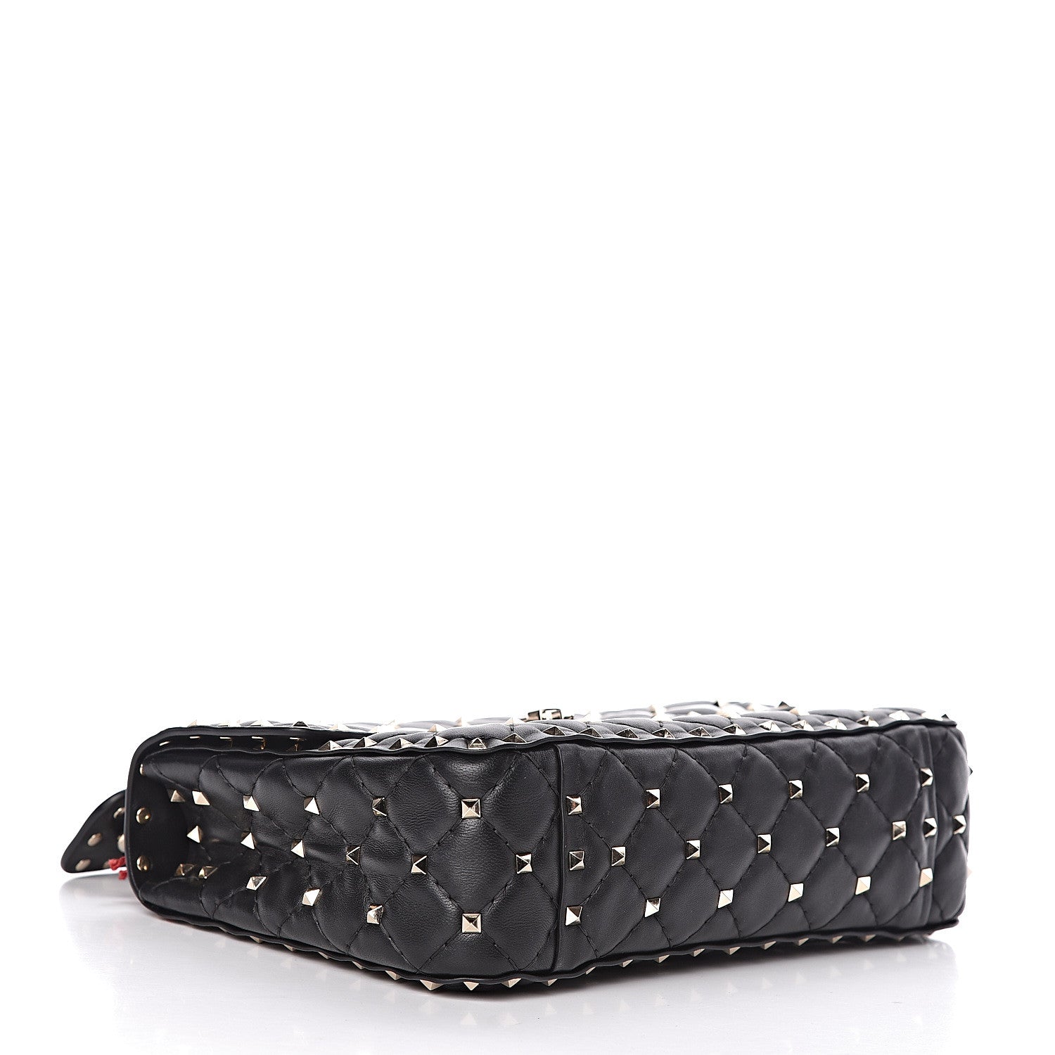Valentino Garavani Lambskin VLTN Print Medium Rockstud Spike Shoulder Bag Black 4 of 16