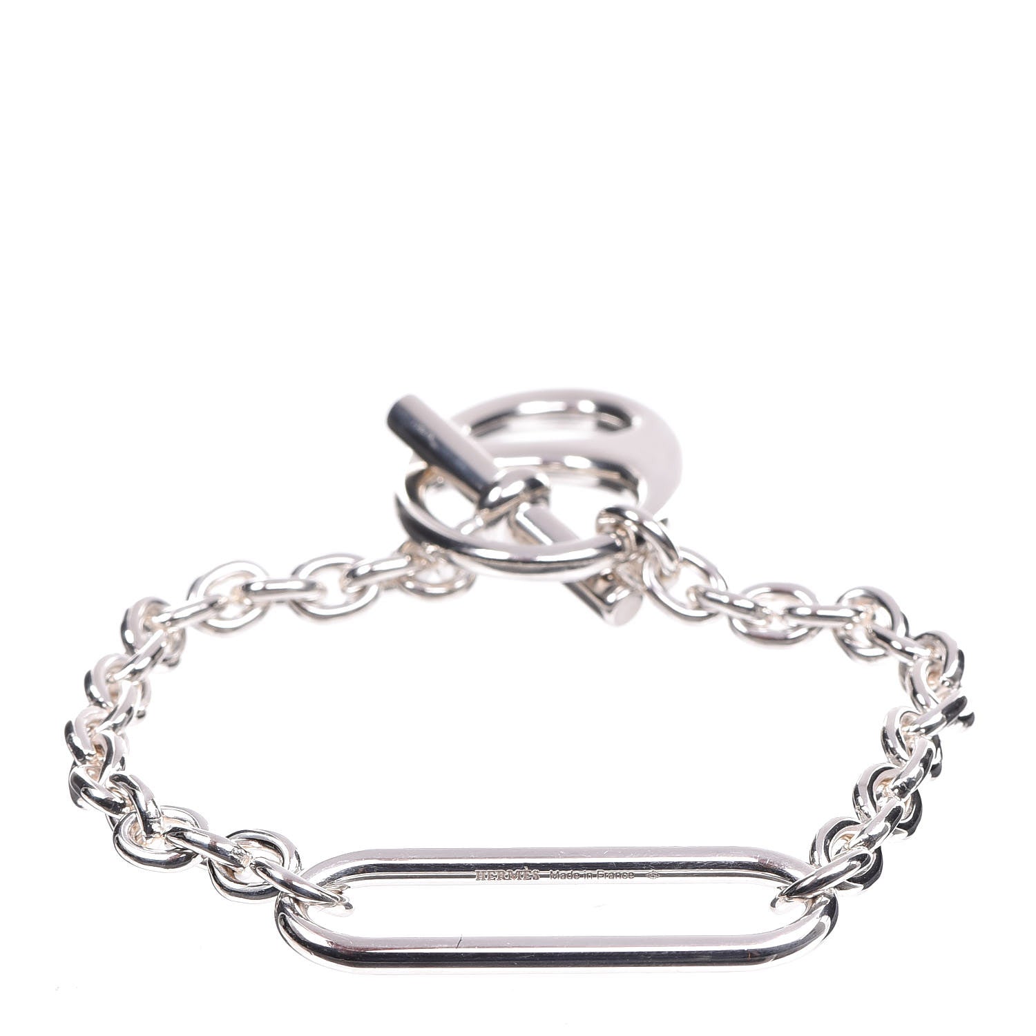Hermes Sterling Silver Chaine d'Ancre Twist Bracelet LG 1 of 6