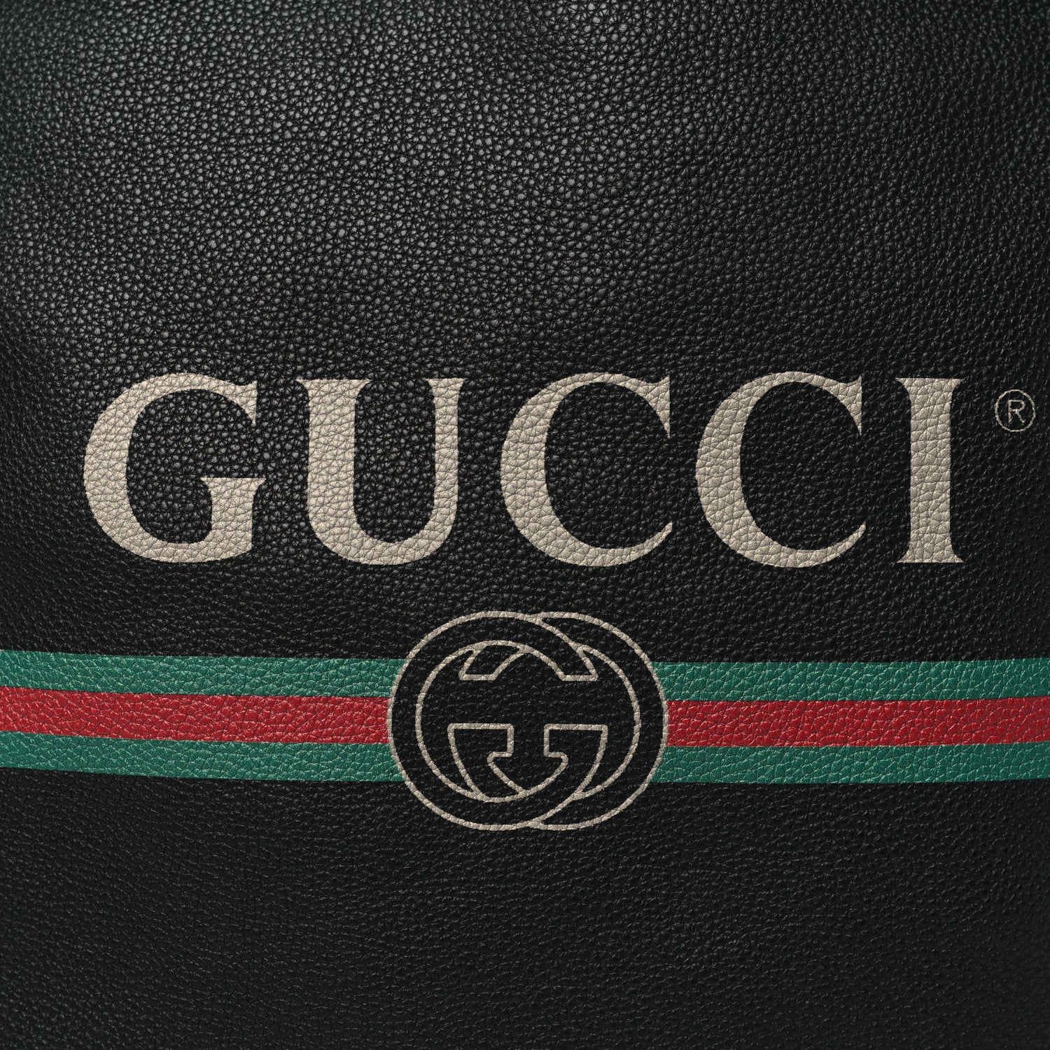 Gucci Calfskin Logo Drawstring Backpack Black 10 of 11