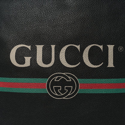 Gucci Calfskin Logo Drawstring Backpack Black 10 of 11