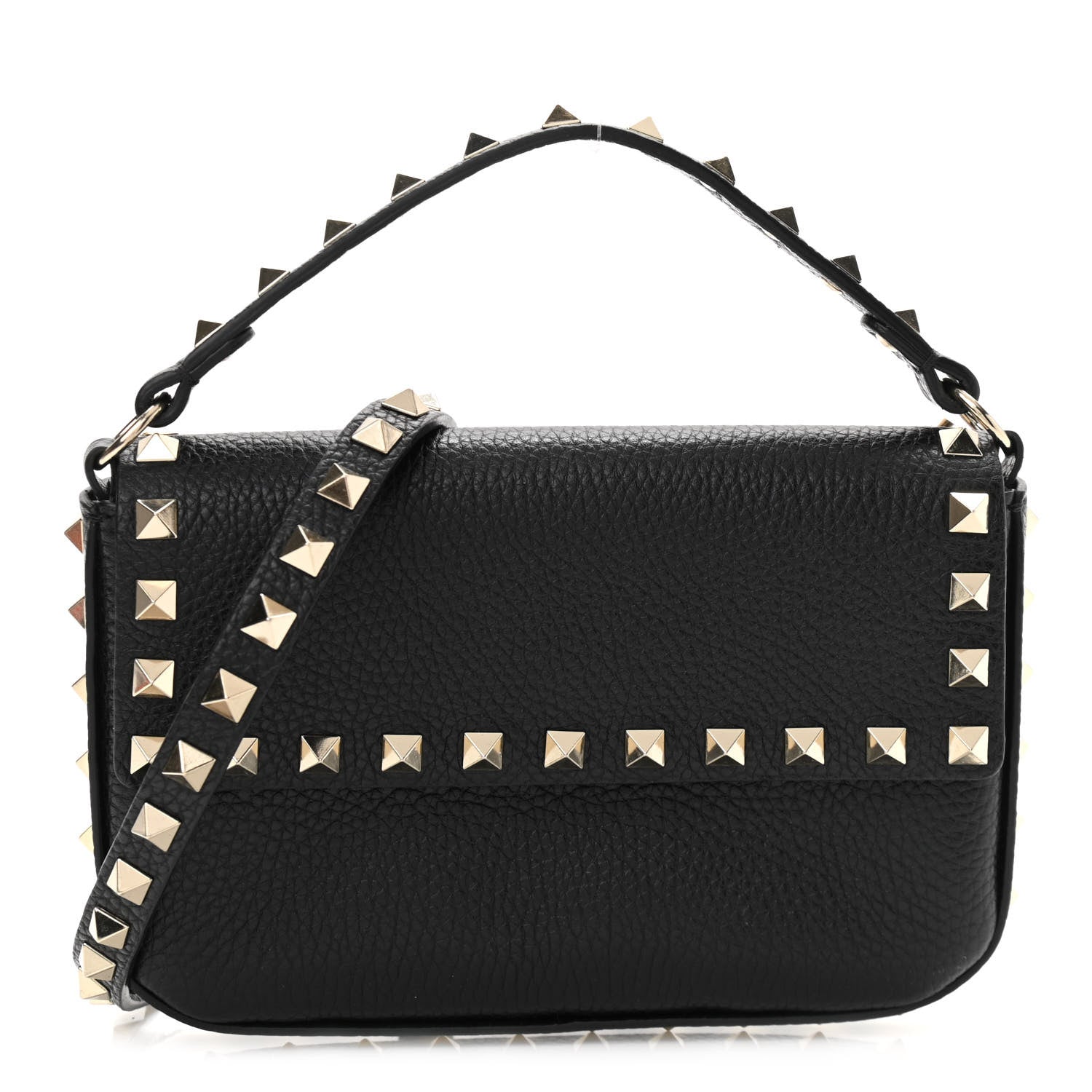Valentino Garavani Grainy Calfskin Rockstud Crossbody Pouch Black 1 of 10