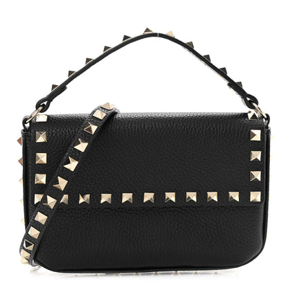 Valentino Garavani Grainy Calfskin Rockstud Crossbody Pouch Black 1 of 10