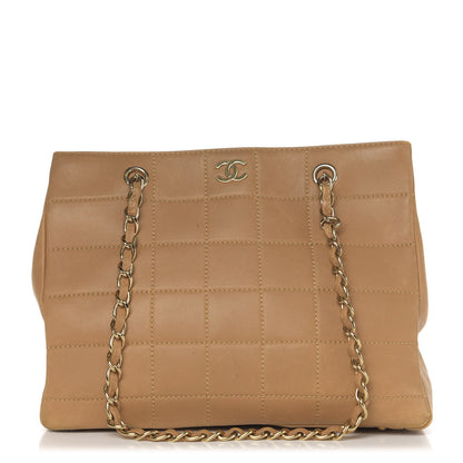 Chanel Calfskin Stitched Chocolate Bar Shopping Tote Beige 1 of 20