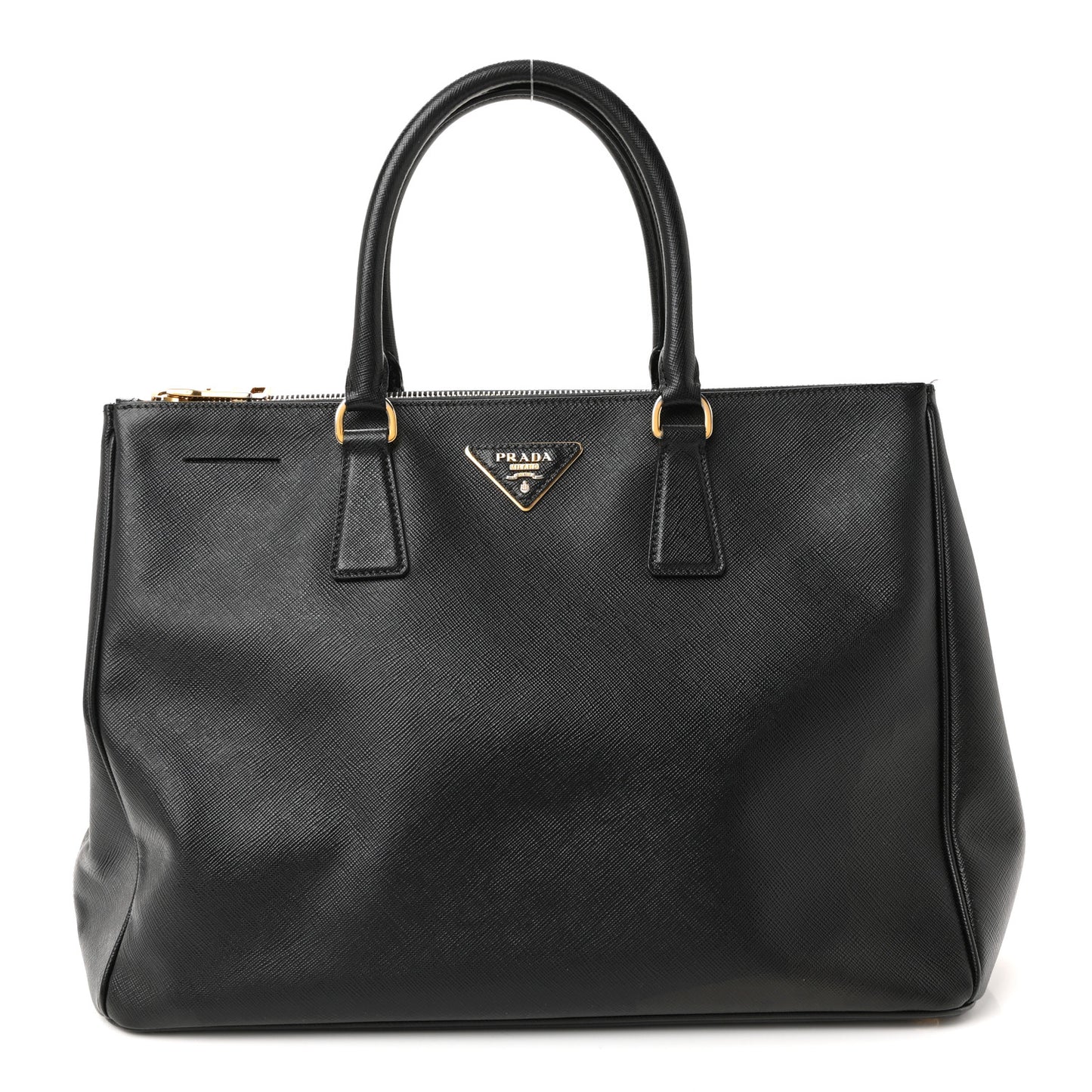 Saffiano Lux Large Galleria Double Zip Tote Black