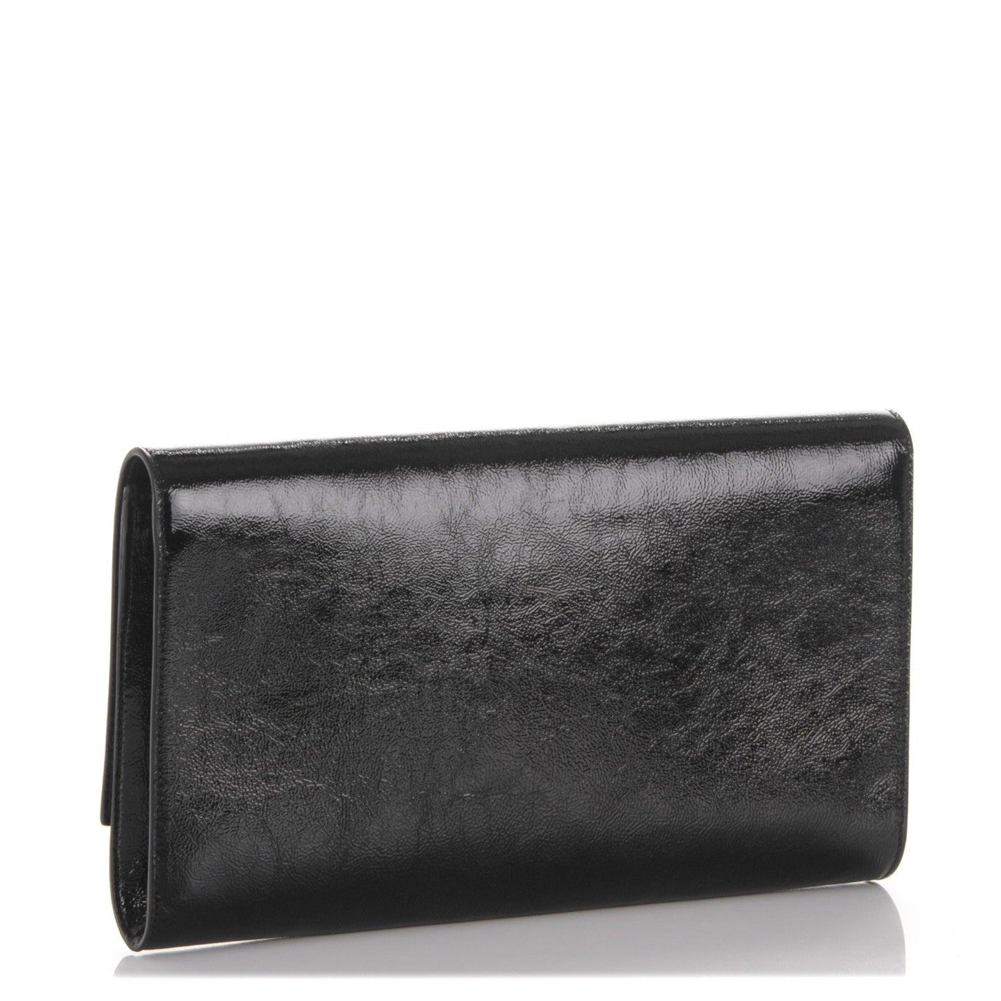 Textured Patent Monogram Large Belle De Jour Clutch Black