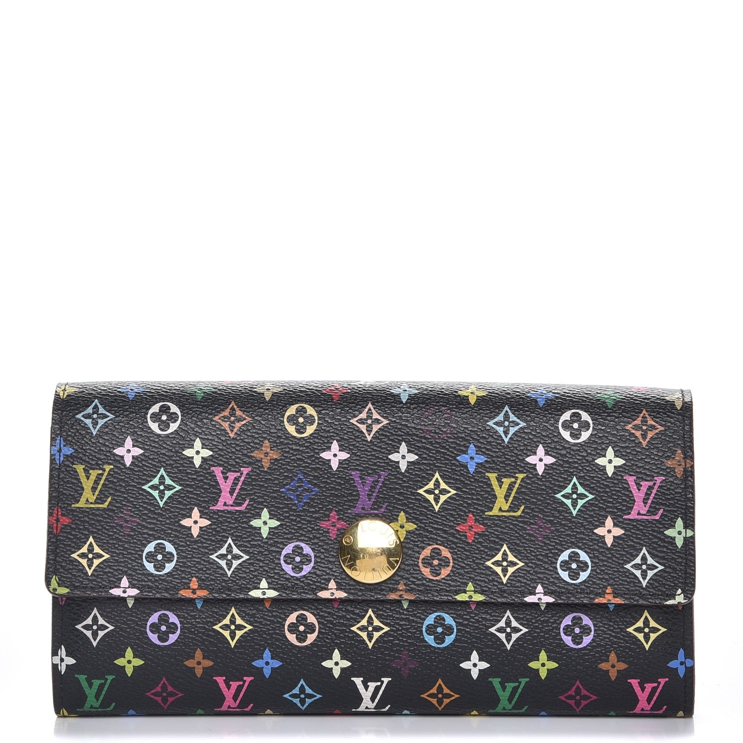 Louis Vuitton Monogram Multicolor Sarah Wallet Black Violet 1 of 8