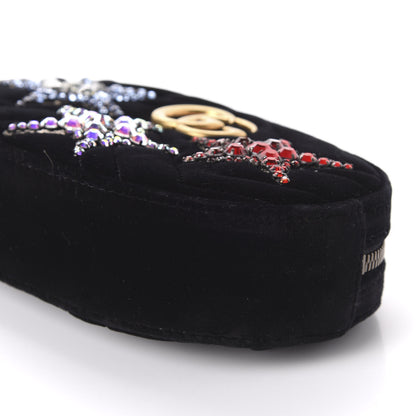 Gucci Velvet Matelasse Crystal Star GG Marmont Belt Bag 65 26 Black 7 of 10