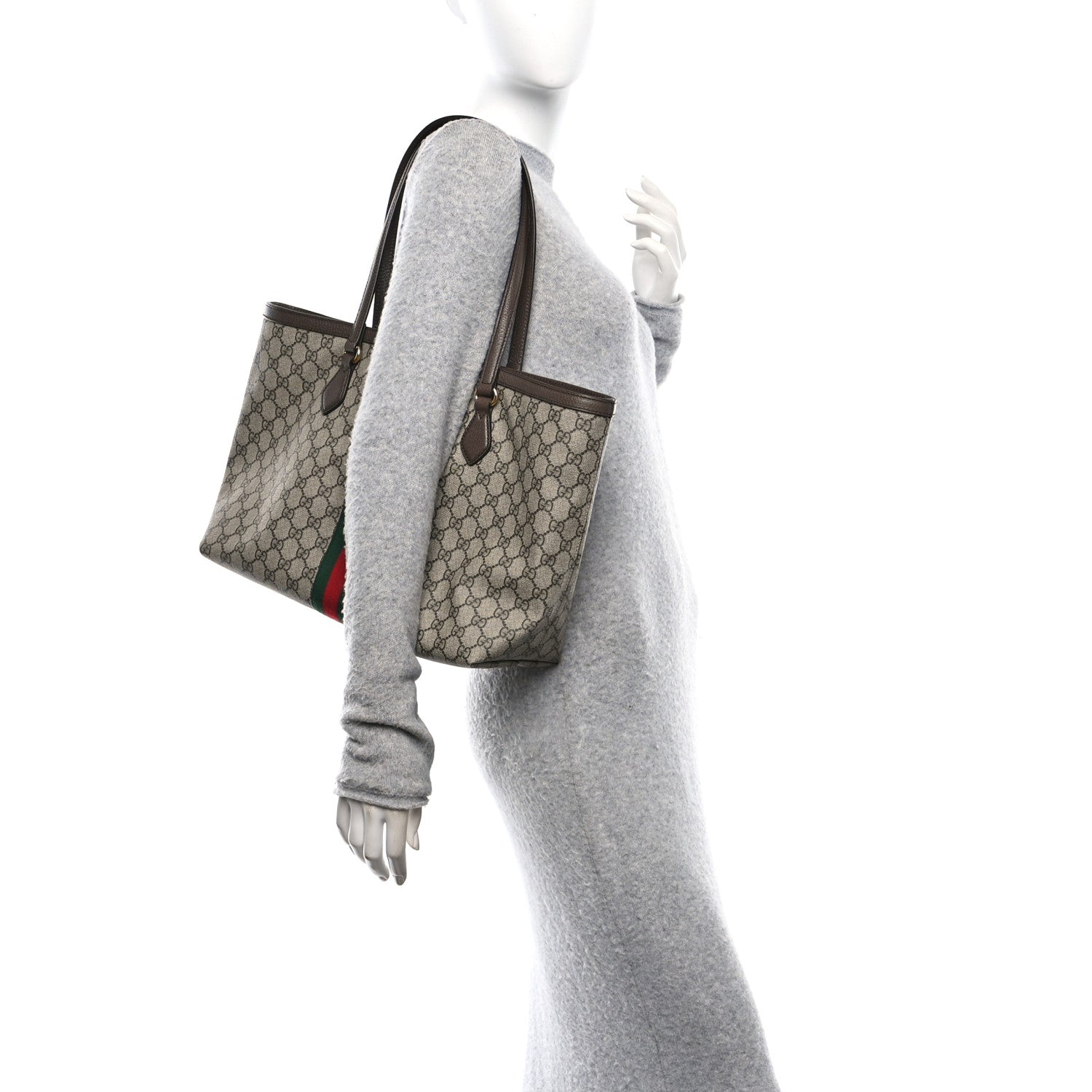Gucci GG Supreme Monogram Medium Ophidia Shopping Tote Brown 2 of 9