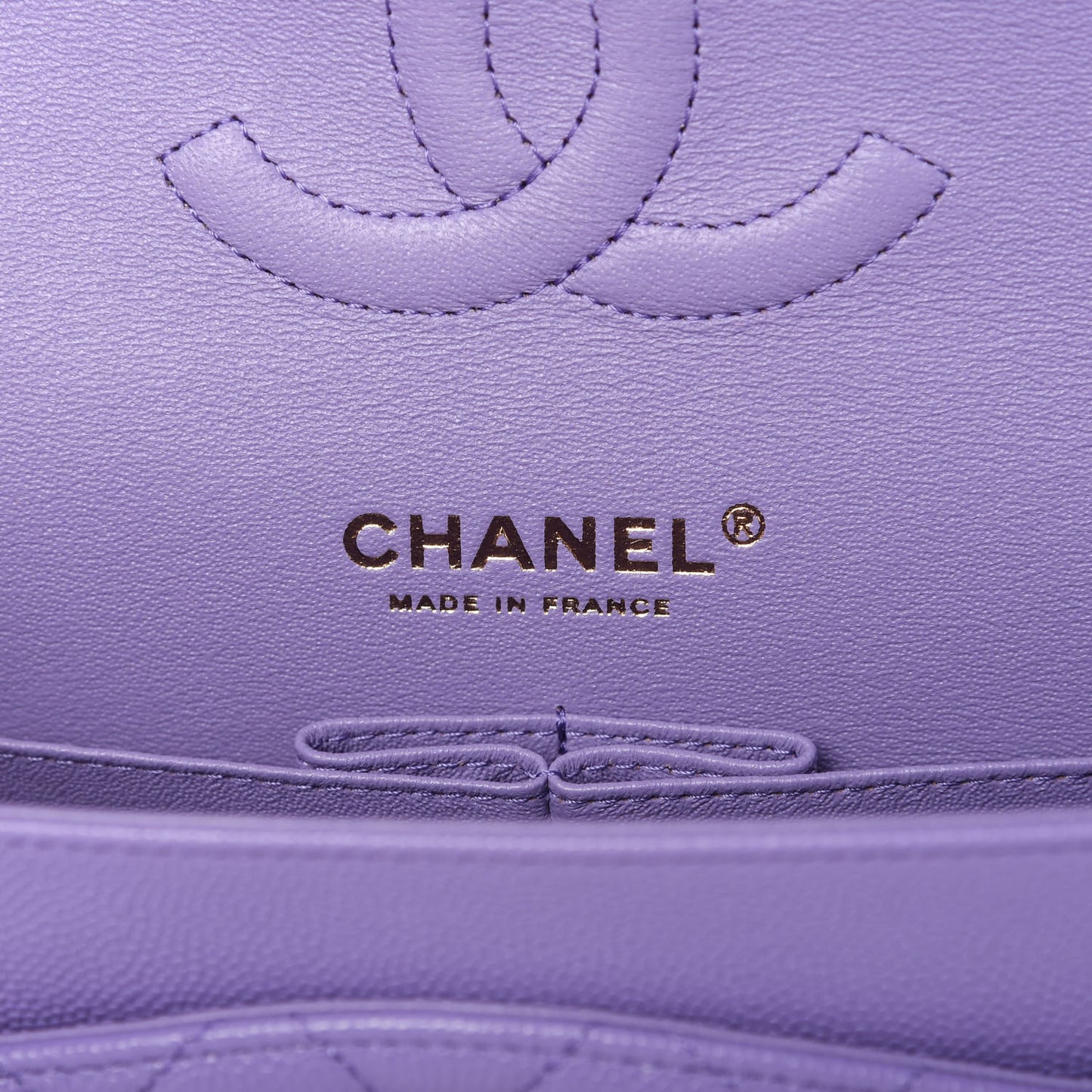 Caviar Quilted Medium Double Flap Purple