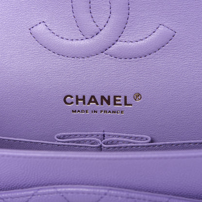 Chanel Caviar Quilted Medium Double Flap Purple 8 of 11