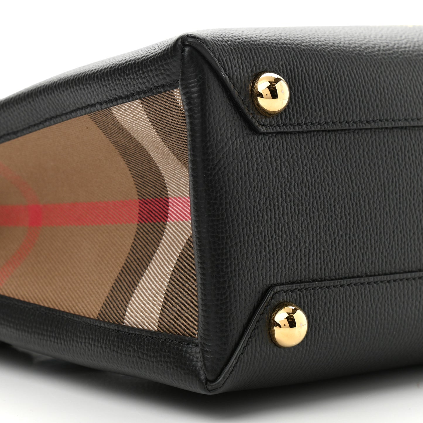 Derby Calfskin House Check Small Banner Tote Black