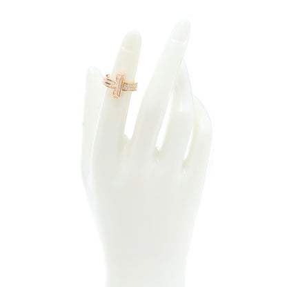 Tiffany 18K Rose Gold Diamond Wide T T1 Ring 44 3 2 of 5