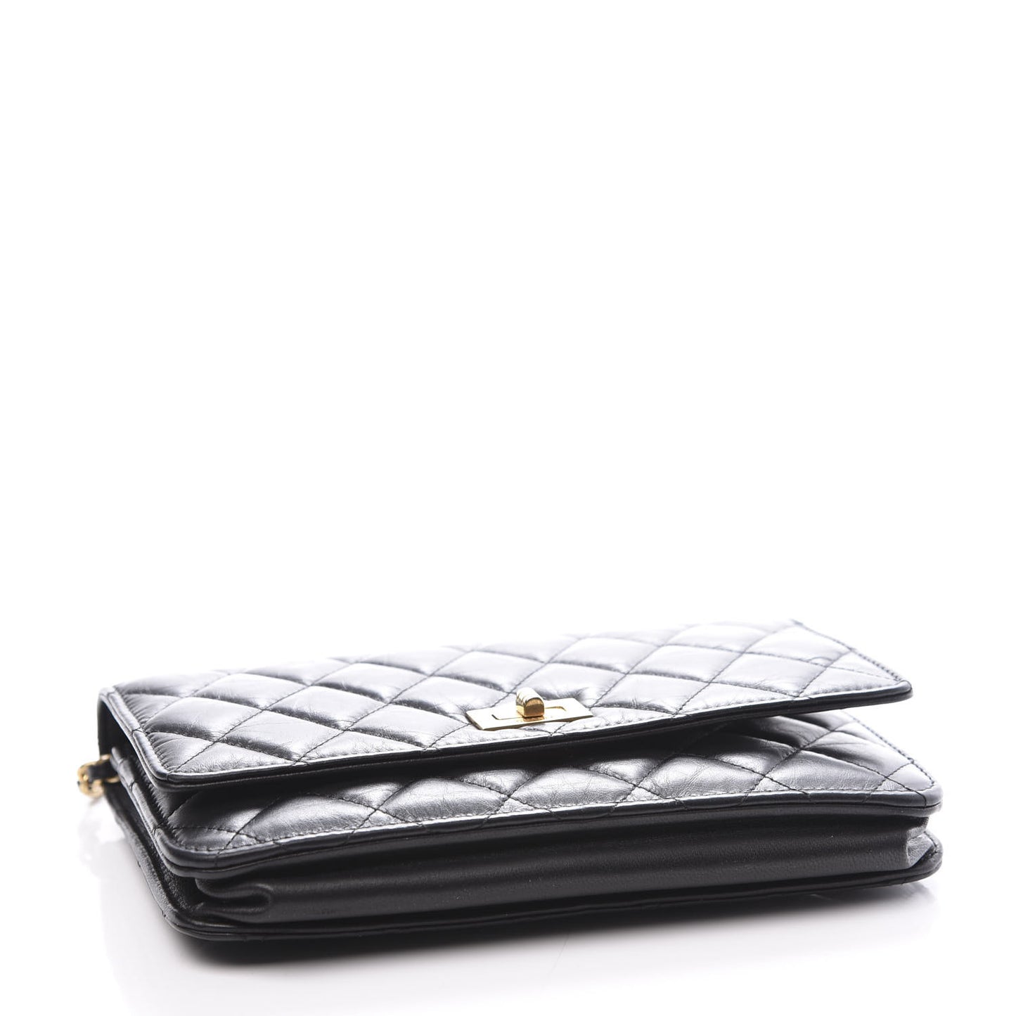 Aged Calfskin Quilted Reissue Wallet On Chain WOC Black