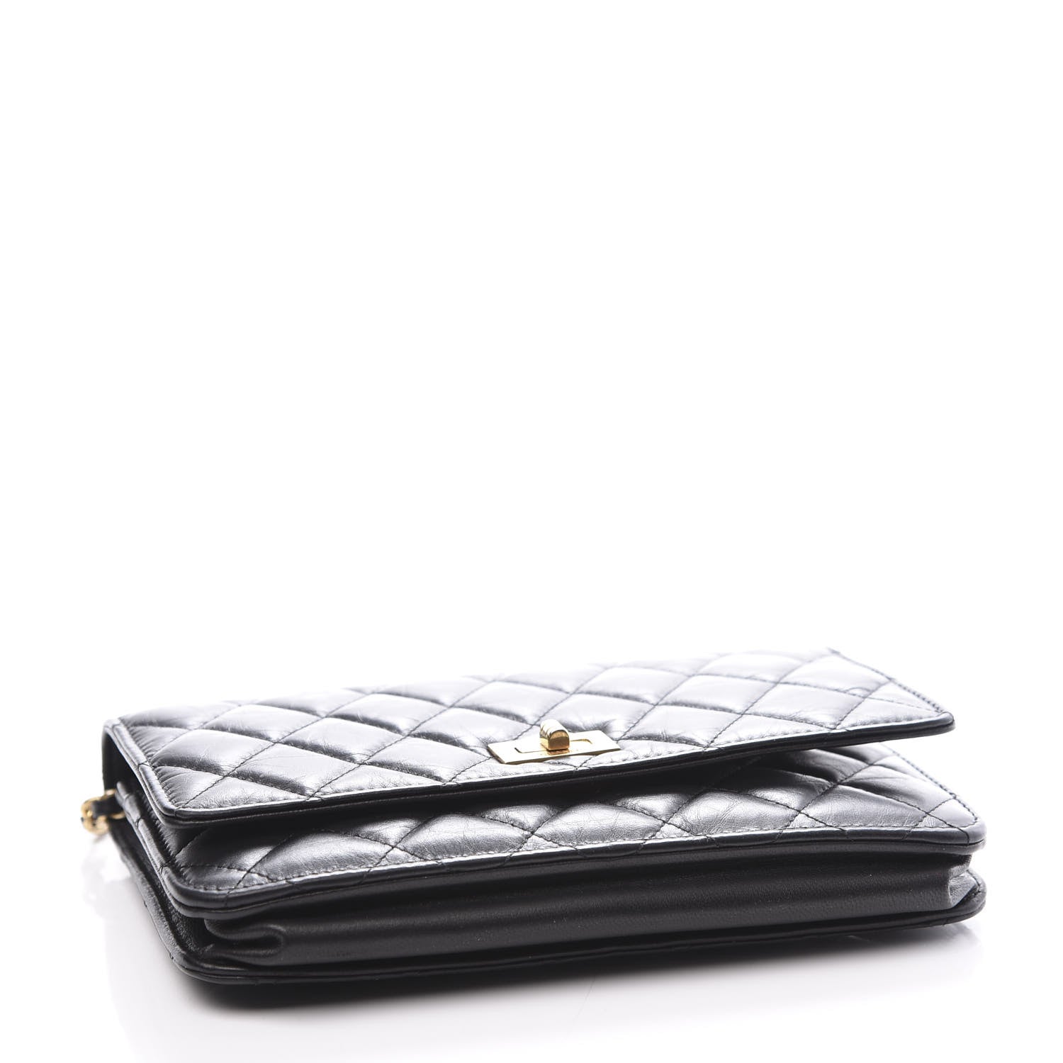 Chanel Aged Calfskin Quilted Reissue Wallet On Chain WOC Black 3 of 11