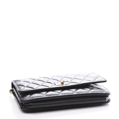 Chanel Aged Calfskin Quilted Reissue Wallet On Chain WOC Black 3 of 11