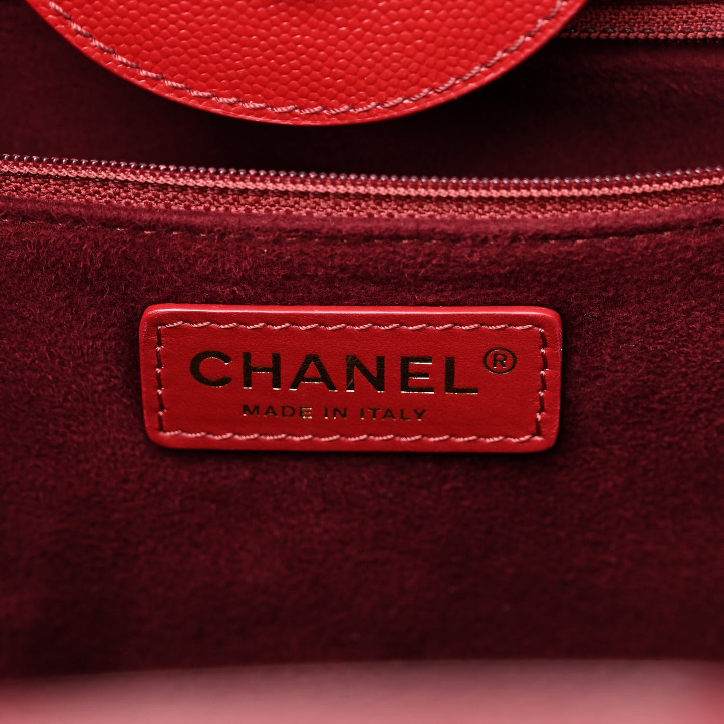 Caviar Small Studded Deauville Tote Red