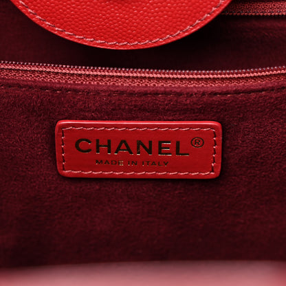 Chanel Caviar Small Studded Deauville Tote Red 6 of 10
