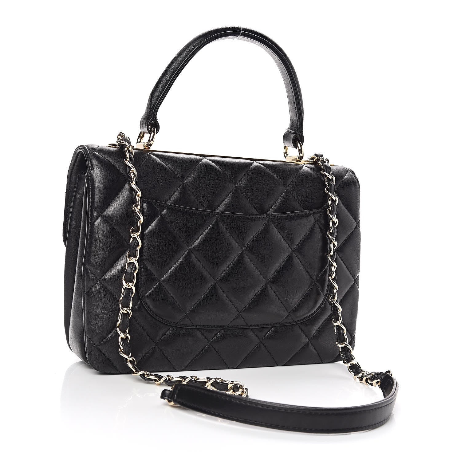 Chanel Lambskin Quilted Small Trendy CC Dual Handle Flap Bag Black 3 of 15