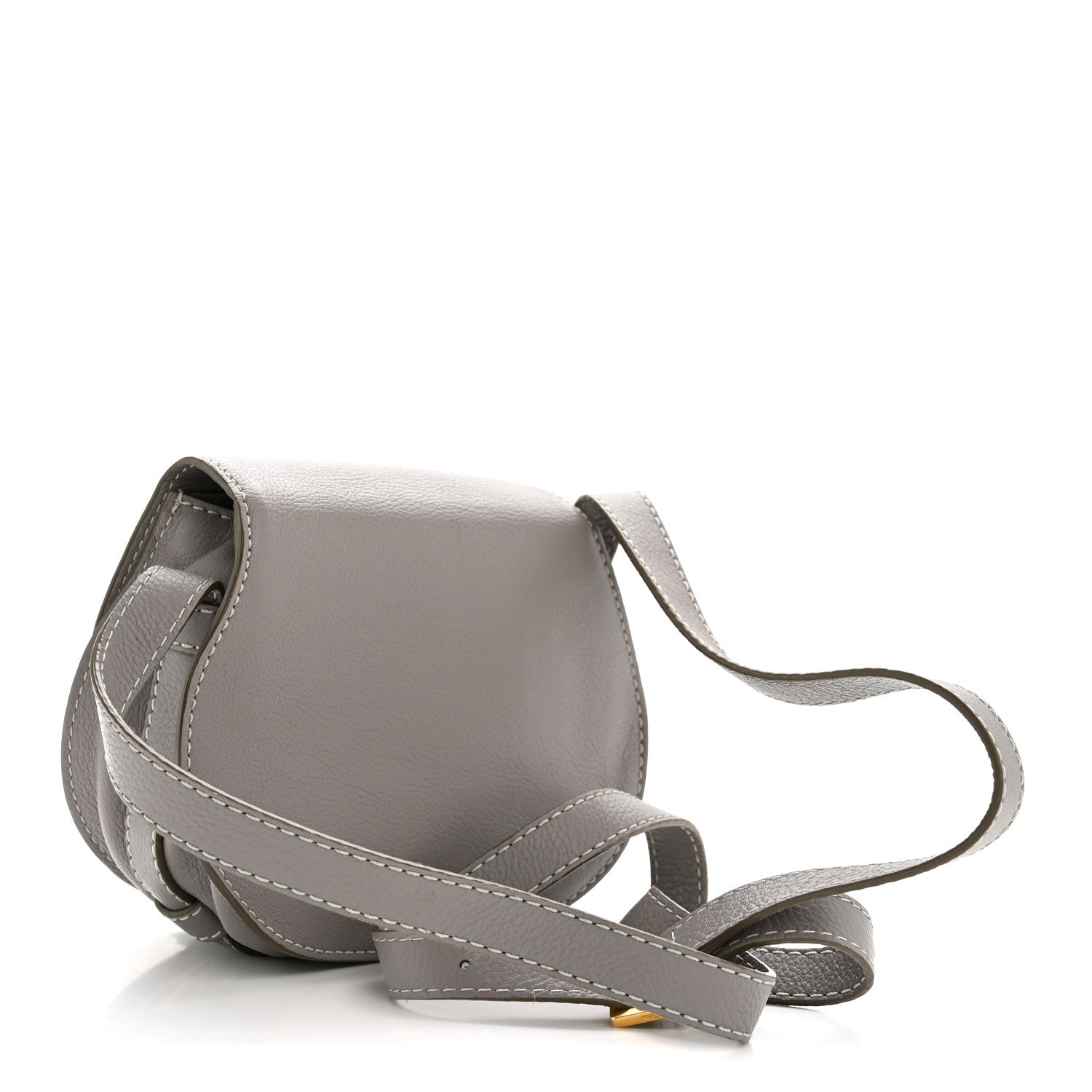 Chloe Grained Calfskin Small Marcie Saddle Bag Cashmere Grey 3 of 11