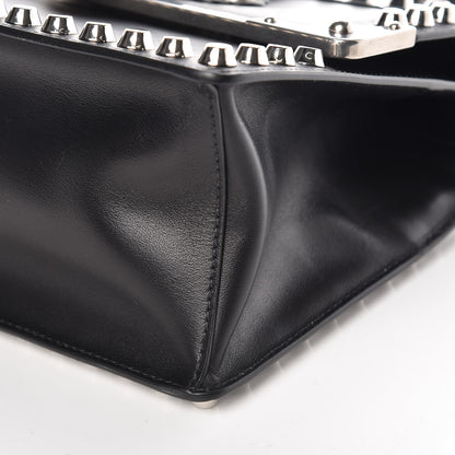 Prada City Calfskin Saffiano Studded Cahier Bag Black 9 of 9