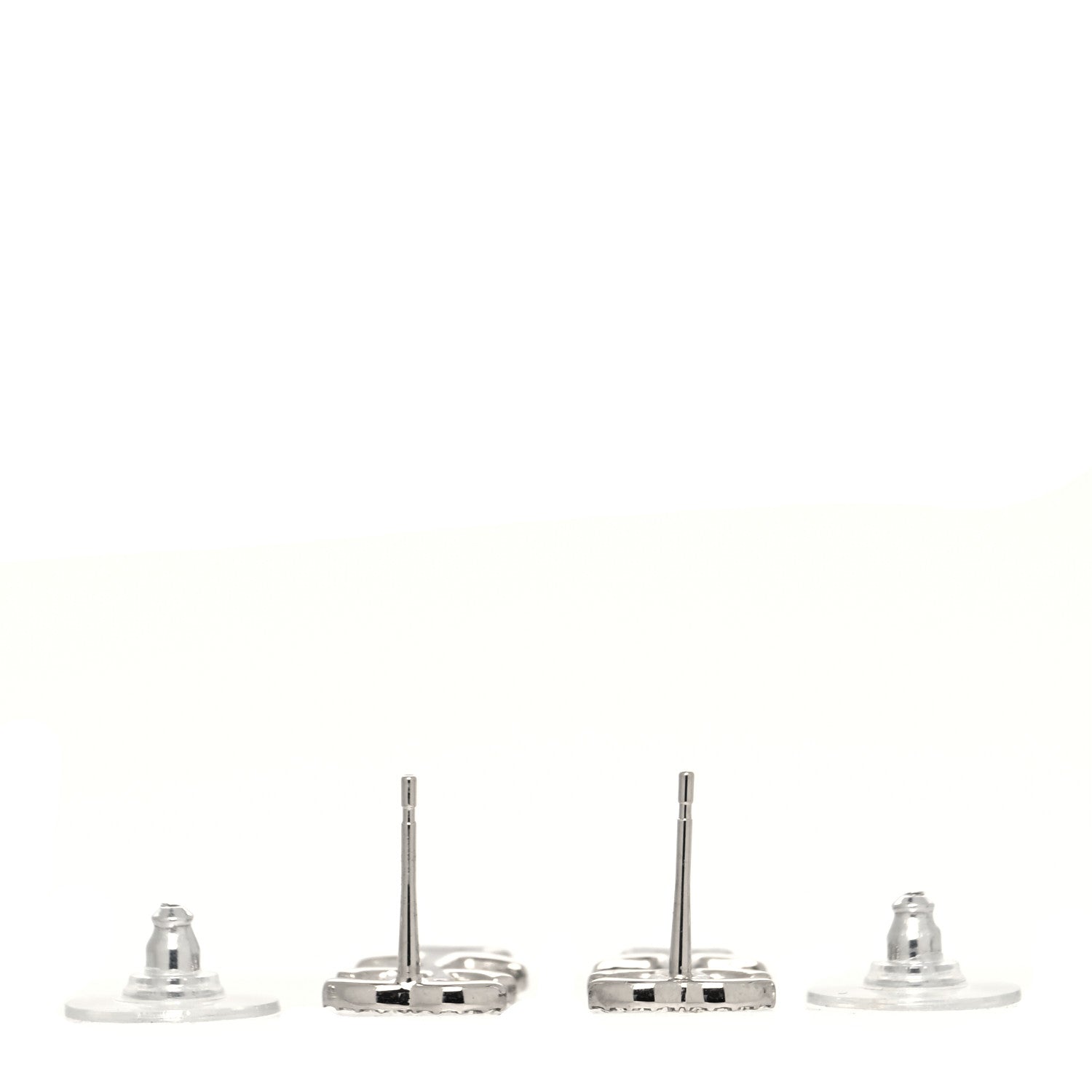 Chanel Crystal CC Starfall Drop Earrings Silver 3 of 4