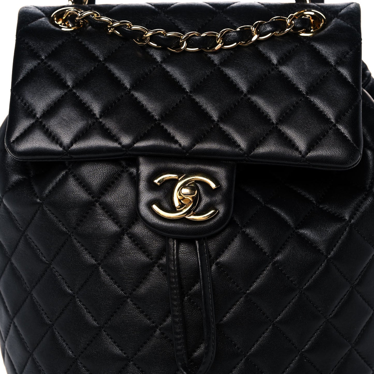 Calfskin Quilted Small Urban Spirit Backpack Black