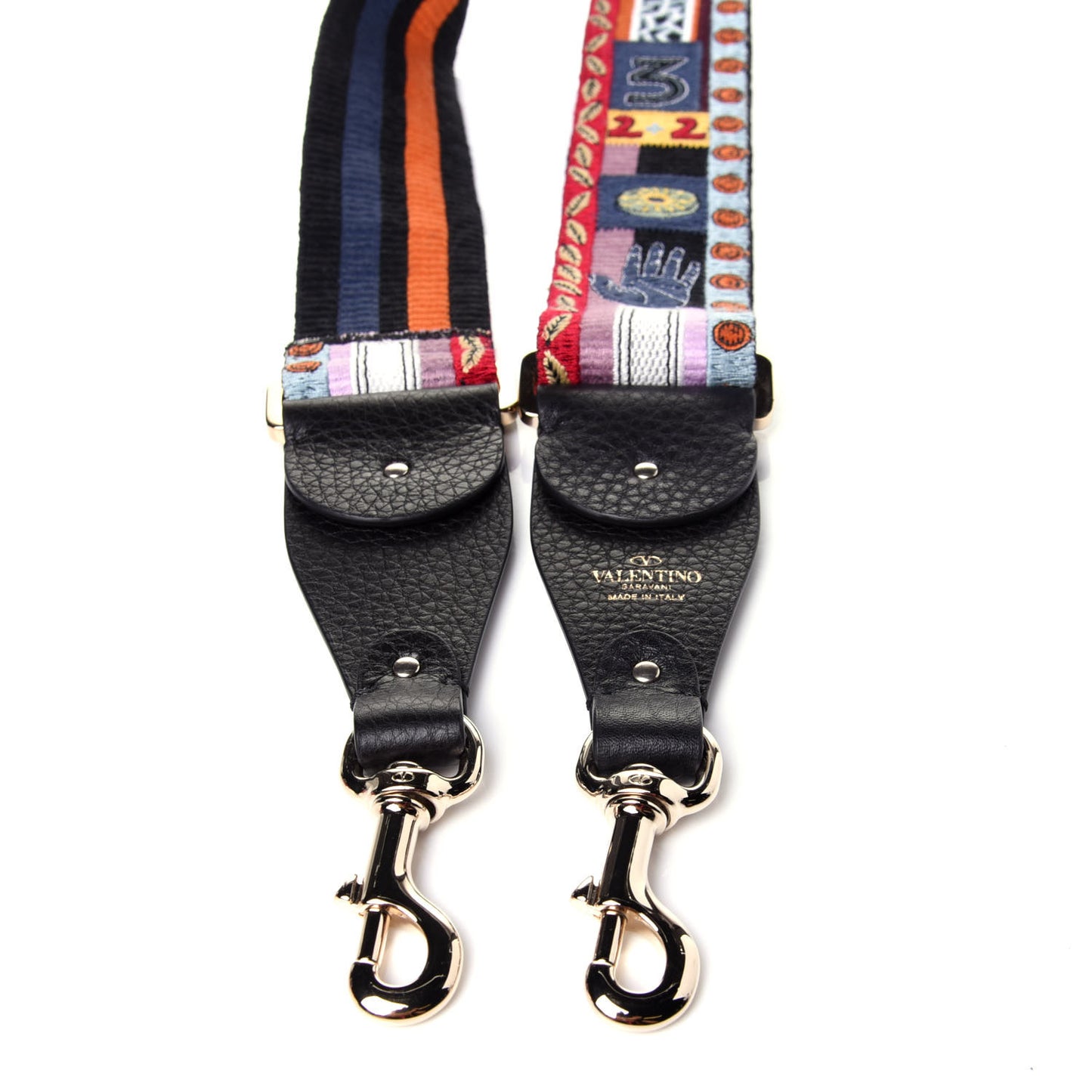 Canvas Counting Rockstud Guitar Strap Multicolor