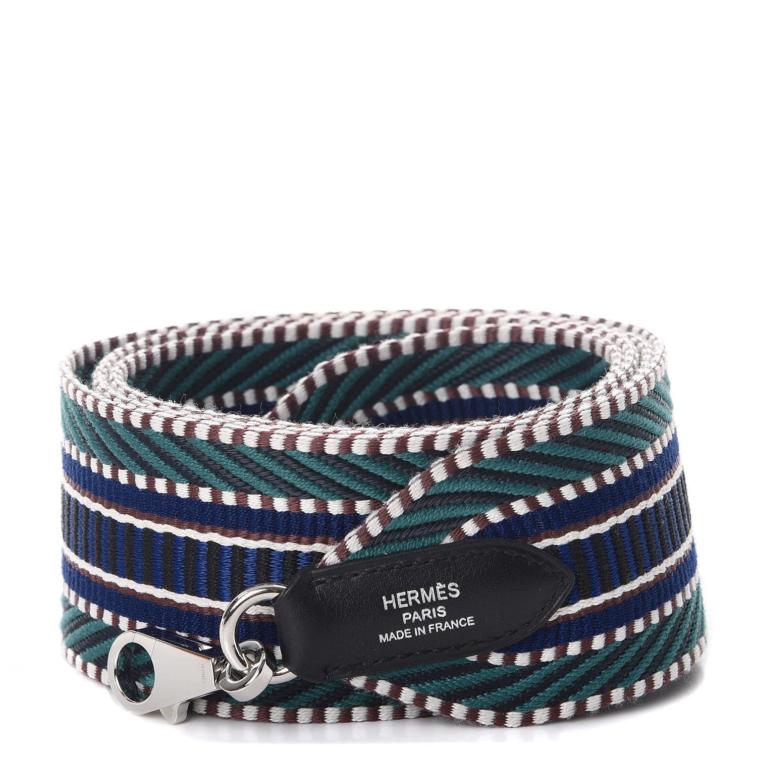 Hermes Toile Swift 50mm Sangle Cavale Shoulder Strap Malachite Bleu Electrique Black 1 of 7