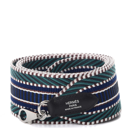 Hermes Toile Swift 50mm Sangle Cavale Shoulder Strap Malachite Bleu Electrique Black 1 of 7