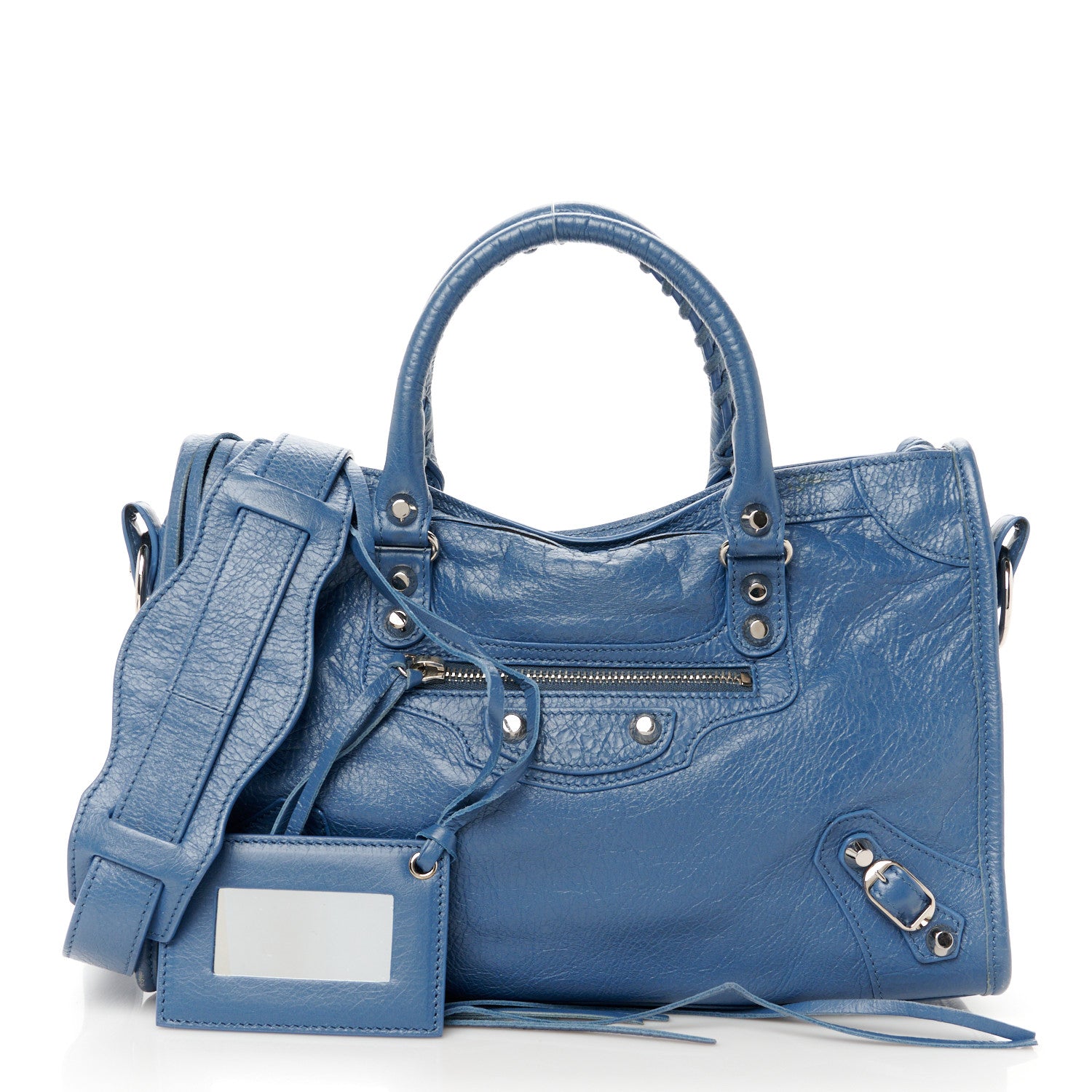 Balenciaga Agneau Classic Silver Hardware S City Denim Blue 3 of 12
