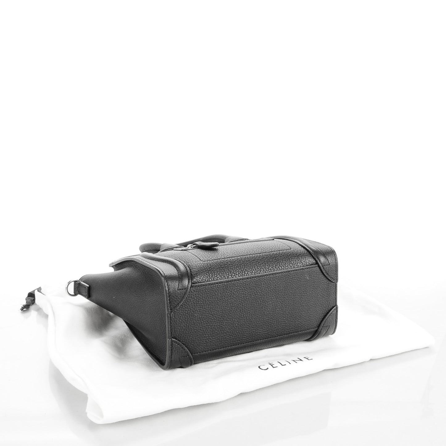 Drummed Calfskin Nano Luggage Black