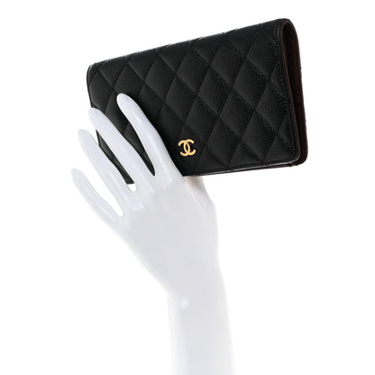 Chanel Caviar Quilted Yen Wallet Black 2 of 8