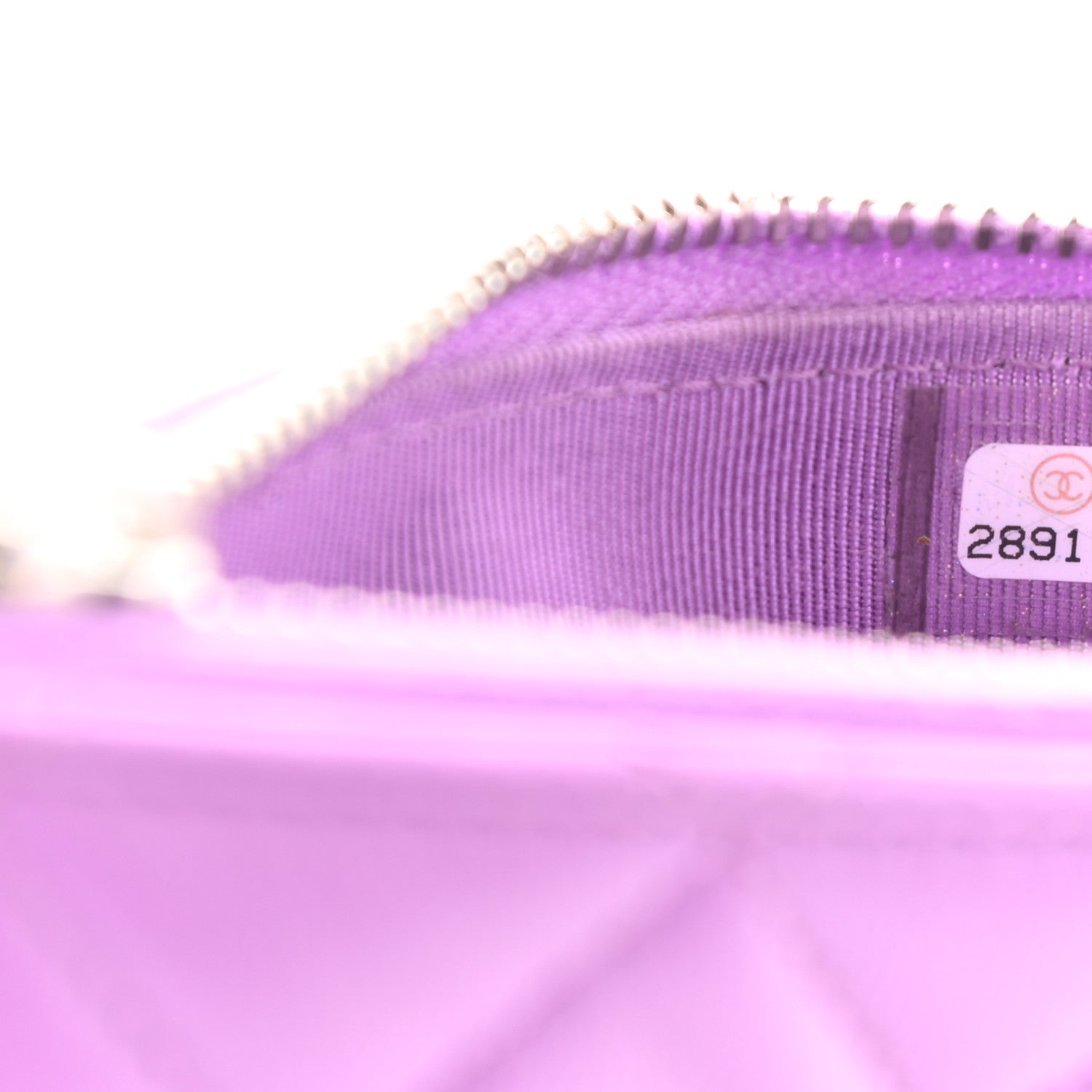 Chanel Lambskin Quilted Flap Zip Card Holder Purple 6 of 11