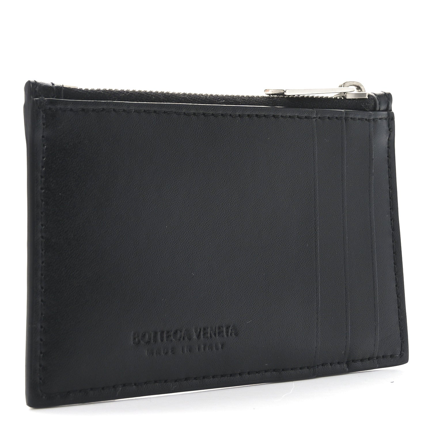 Bottega Veneta Nappa Maxi Intrecciato Zip Card Holder Black 3 of 6