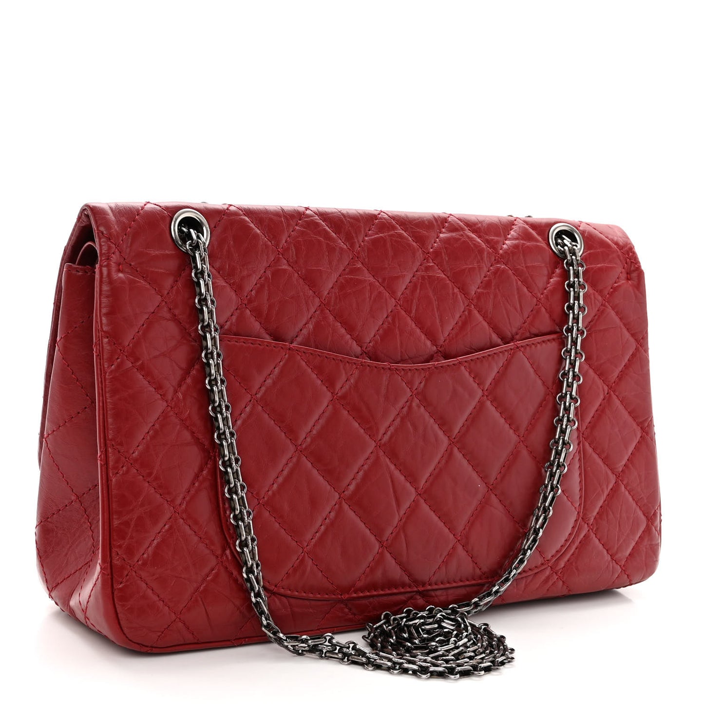 Aged Calfskin Quilted 2.55 Reissue 227 Flap Red