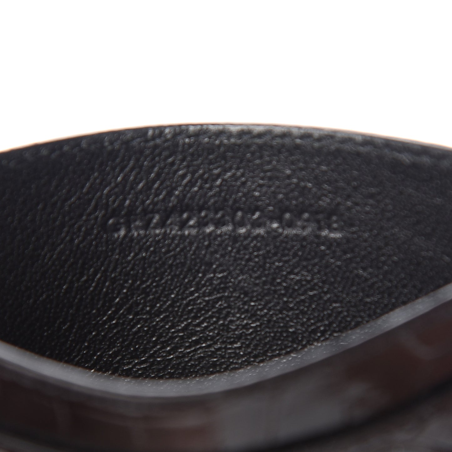 Calfskin Crocodile Embossed Monogram Credit Card Case Black