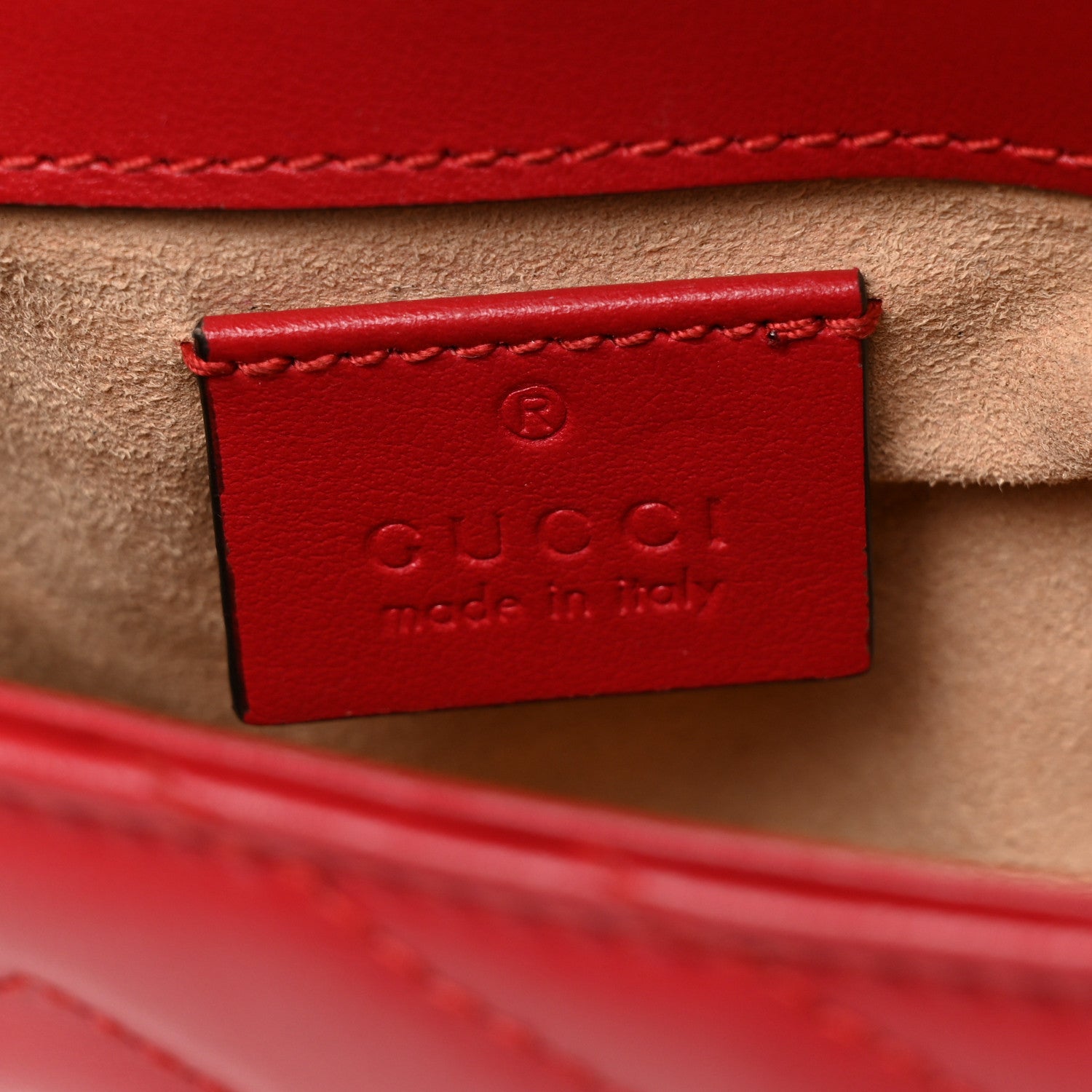 Gucci Calfskin Matelasse Super Mini GG Marmont Shoulder Bag Hibiscus Red 6 of 10