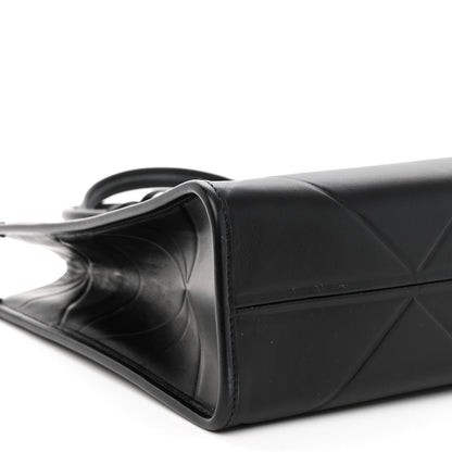 Prada Soft Calfskin Triangolo Symbole Embossed Medium Tote Black 8 of 9