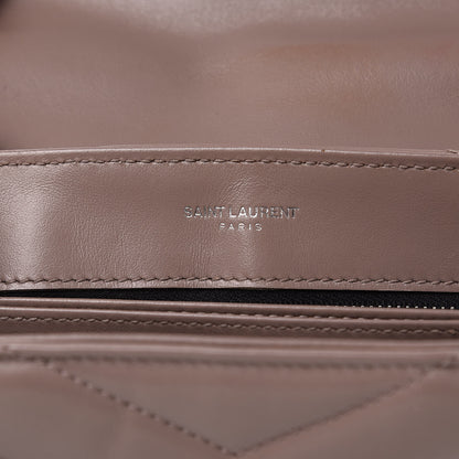 Saint Laurent Calfskin Y Quilted Toy Loulou Monogram Satchel Nude Powder 7 of 12