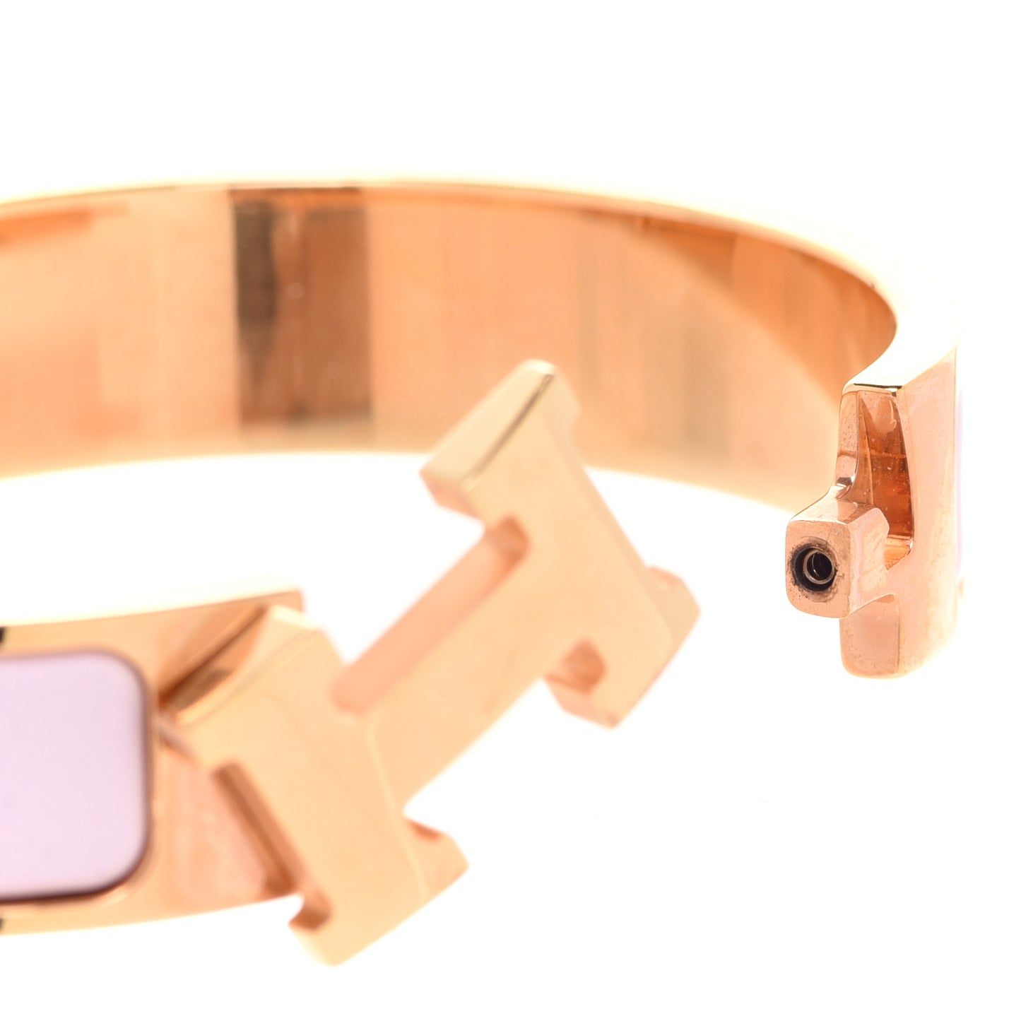 Enamel Narrow Clic Clac H Bracelet PM Rose Dragee