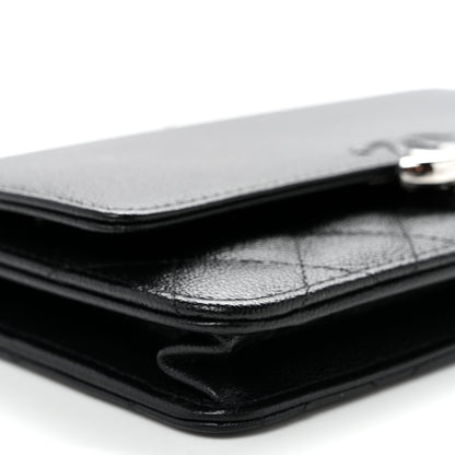Chanel Grained Calfskin Quilted CC Box Wallet On Chain WOC Black 10 of 11