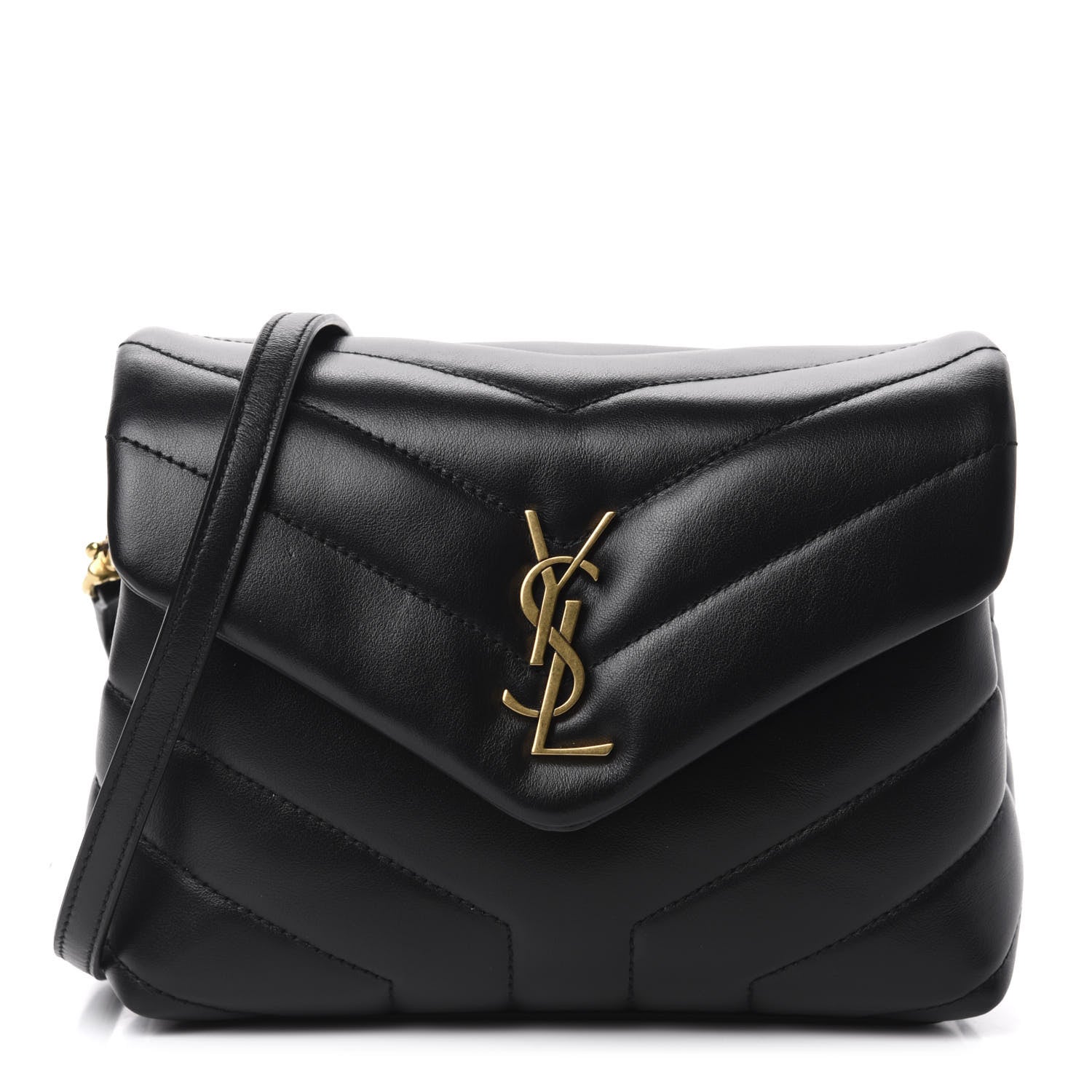 Saint Laurent Calfskin Y Quilted Monogram Toy Loulou Crossbody Bag Black 1 of 12