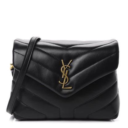 Saint Laurent Calfskin Y Quilted Monogram Toy Loulou Crossbody Bag Black 1 of 12