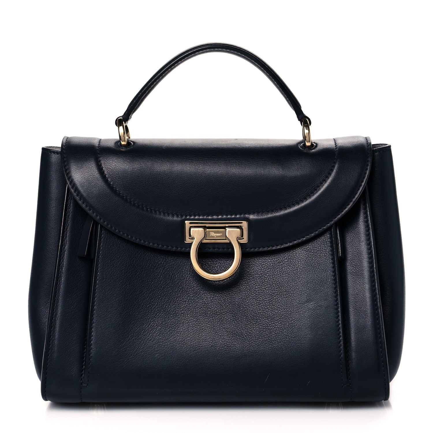 Salvatore Ferragamo Calfskin Sofia Rainbow Top Handle Bag Blue 1 of 9