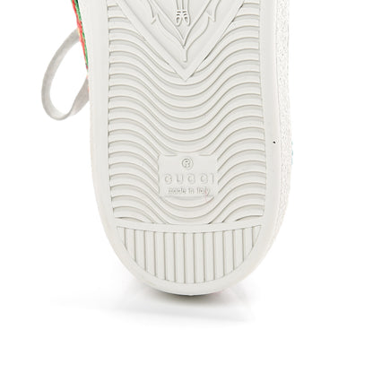 Gucci Metallic Nappa Ayers Web Dragon Embroidered Mens New Ace Sneakers 8.5 Silver 6 of 7