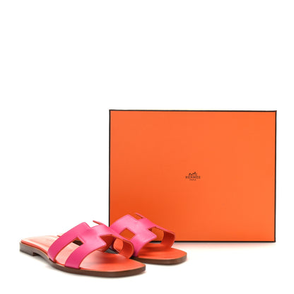 Hermes Box Calfskin Oran Sandals 39 Rose Flash Orange H 9 of 9