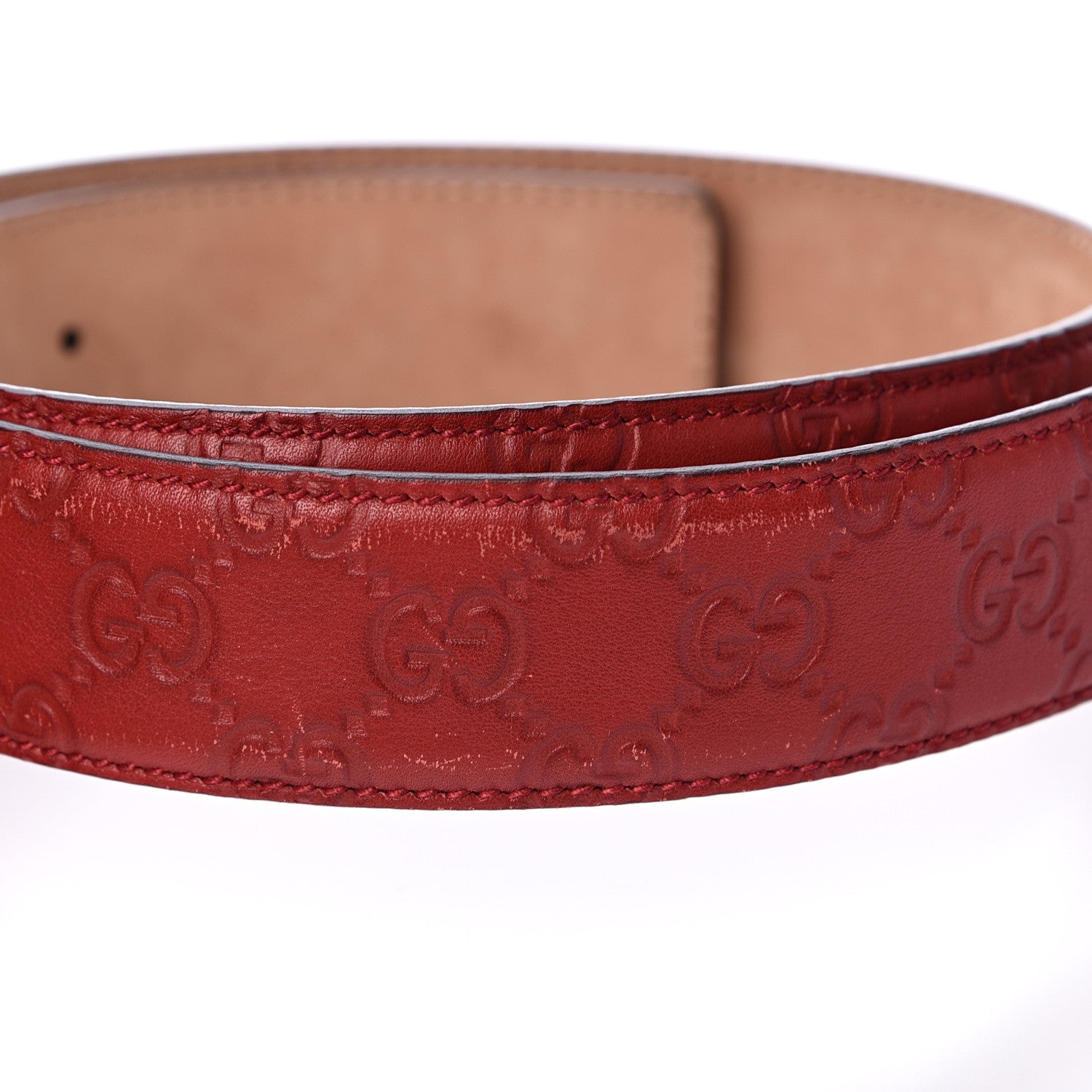 Gucci Guccissima Interlocking G 40mm Belt 90 36 Red 7 of 8