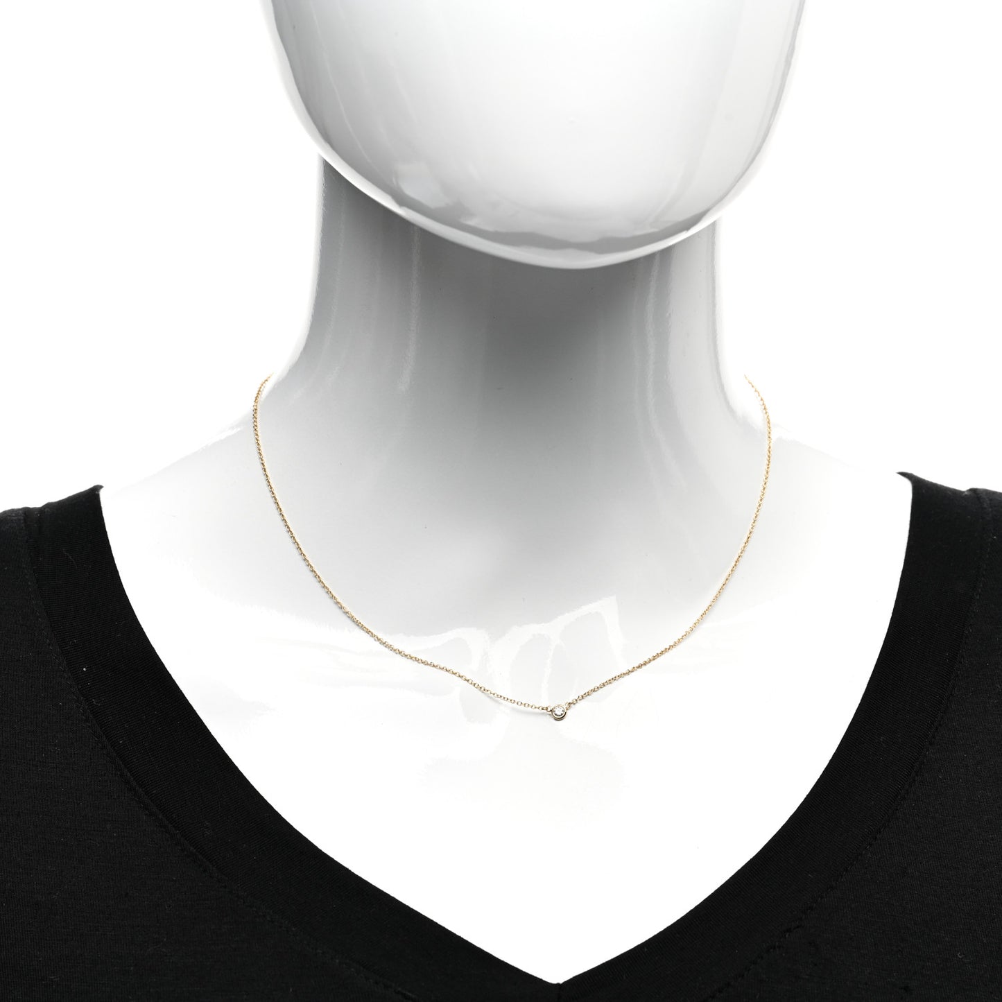 18K Yellow Gold Diamond .05ct Elsa Peretti Diamonds by the Yard Pendant Necklace