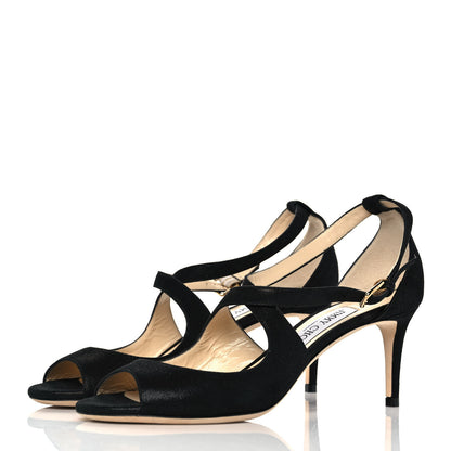 Jimmy Choo Suede Emily Sandal 38 Black 3 of 8